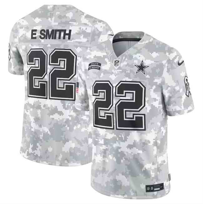 Men's Dallas Cowboys #22 Emmitt Smith 2024 F.U.S.E Arctic Camo Salute to Service Limited Stitched Football Jersey